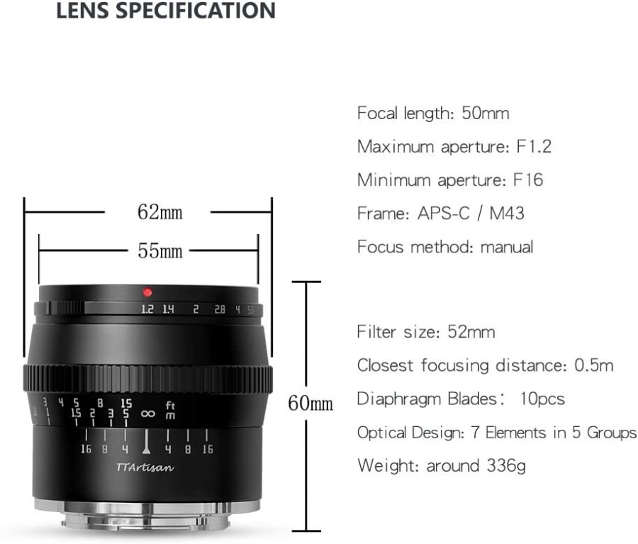 Lensa TTArtisan 50mm f1.2 APS-C